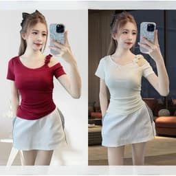[Có Bigsize 45-85kg] Áo Thun Cổ Tròn Dây Hoa Thiết Kế Thun Gân Tăm Lạnh Mềm Mịn Tôn Dáng LIMO MS572 8