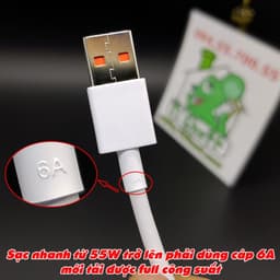 [ZIN Bóc Máy] Cáp Sạc Nhanh Xia0mi 6A Mi Turbo/ Hyper Charge 55W 67W 90W 120W USB Type-C Lõi Cam Chính Hãng 6
