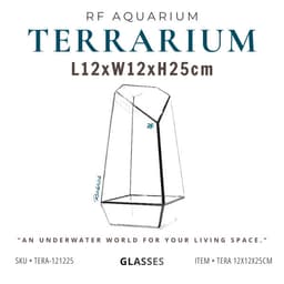 (Update Bản Sillicon Đen) Bể Terrarium Đa Giác Trang Trí Bàn Làm Việc 12x12x25cm 1