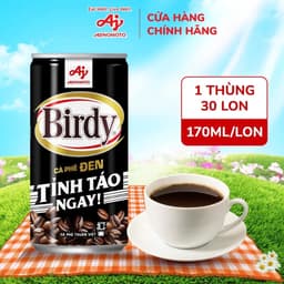 Chính Hãng FullVAT nguyên thùng 30 lon Cà Phê Birdy Đen 170ml Lon 1