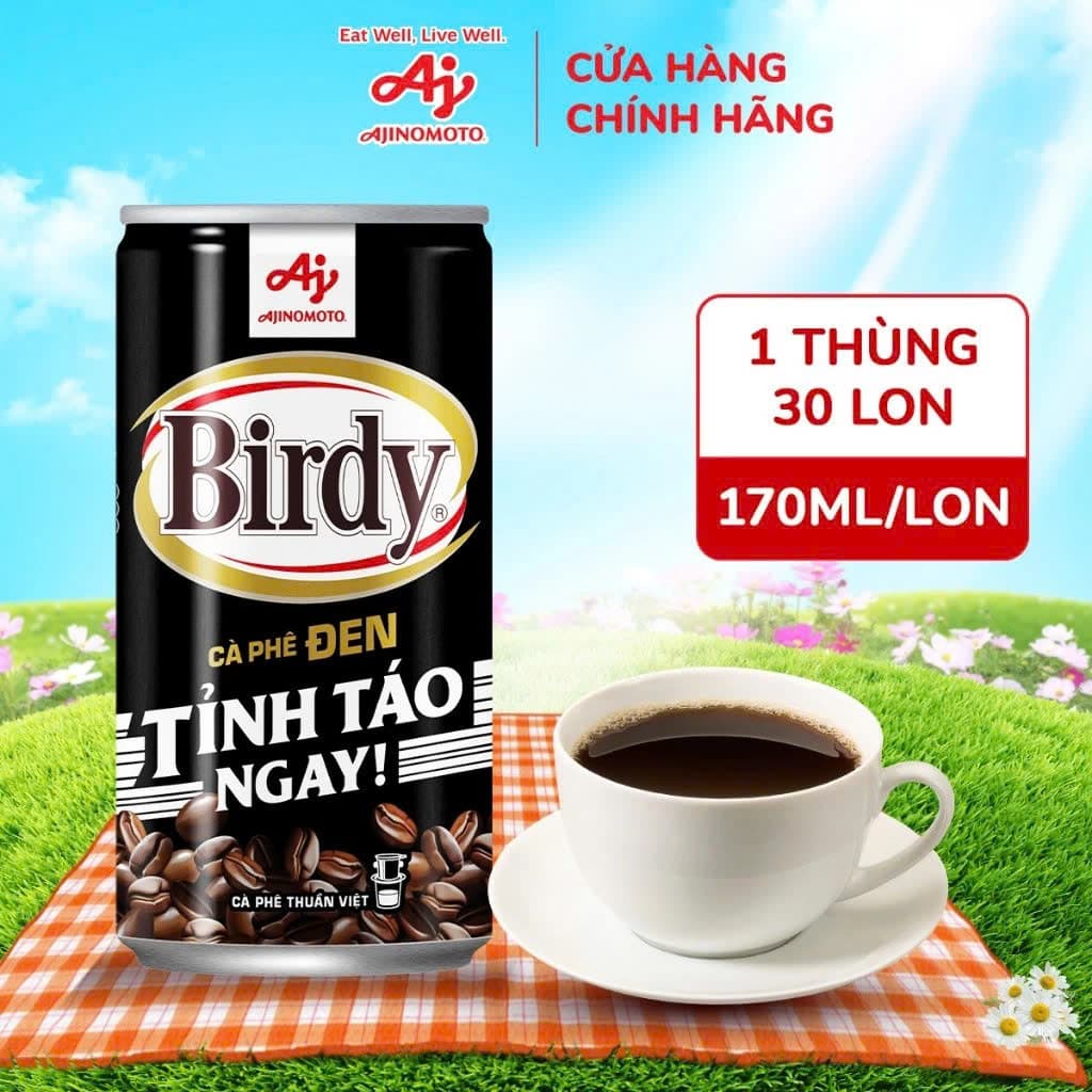Chính Hãng FullVAT nguyên thùng 30 lon Cà Phê Birdy Đen 170ml Lon
