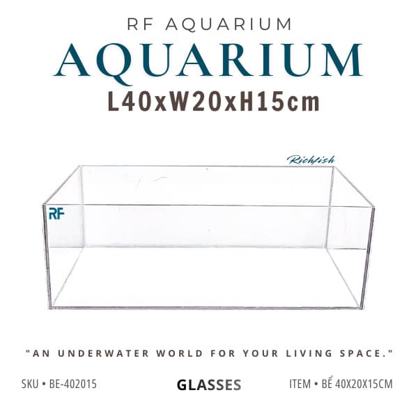 Bể Cá Shallow Tank Kích Thước 40x20x15cm Phù Hợp Setup Bể Bán Cạn | RF Aquarium