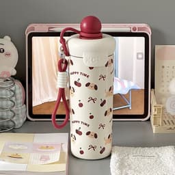 Bình nước giữ nhiệt XCUP 500ml có nắp chống tràn và nắp bịt ống hút, thiết kế quai xách tiện lợi khi mang đi học, đi làm 8