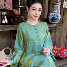 ( CÓ BIGSIZE ) SET PHÁP PHỤC TƠ TẰM NÚT BỌC SANG TRỌNG 45-90kg - thời trang nữ 5