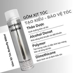 [hàng loại 1] Gôm xịt tóc BUTTERFLY Shadow chính hãng, keo xịt tóc giữ nếp, tạo kiểu nam nữ 7