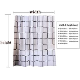 KUNHEV Rèm Che Bồn Tắm Chống Nấm Mốc Họa Tiết Hoa Mẫu Đơn Trang Trí Nhà Cửa 2