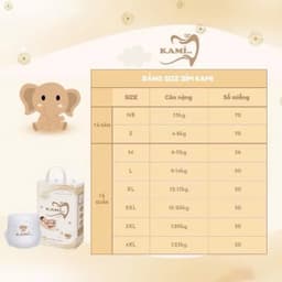 (TRỢ GIÁ )COMBO 2 BỊCH Tã Bỉm KAMI Organic Thấm Hút 1000ml- Siêu mỏng- Mềm mại  NB70/S70/Md70/M56/L50/XL50/XXL50/3XL50 4