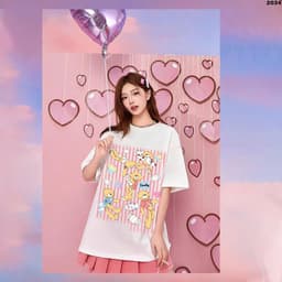 Áo Thun HY KORÉ Teddy Bear Candy 2034 Vải Cotton 100% Phom Rộng Oversize Unisex 3