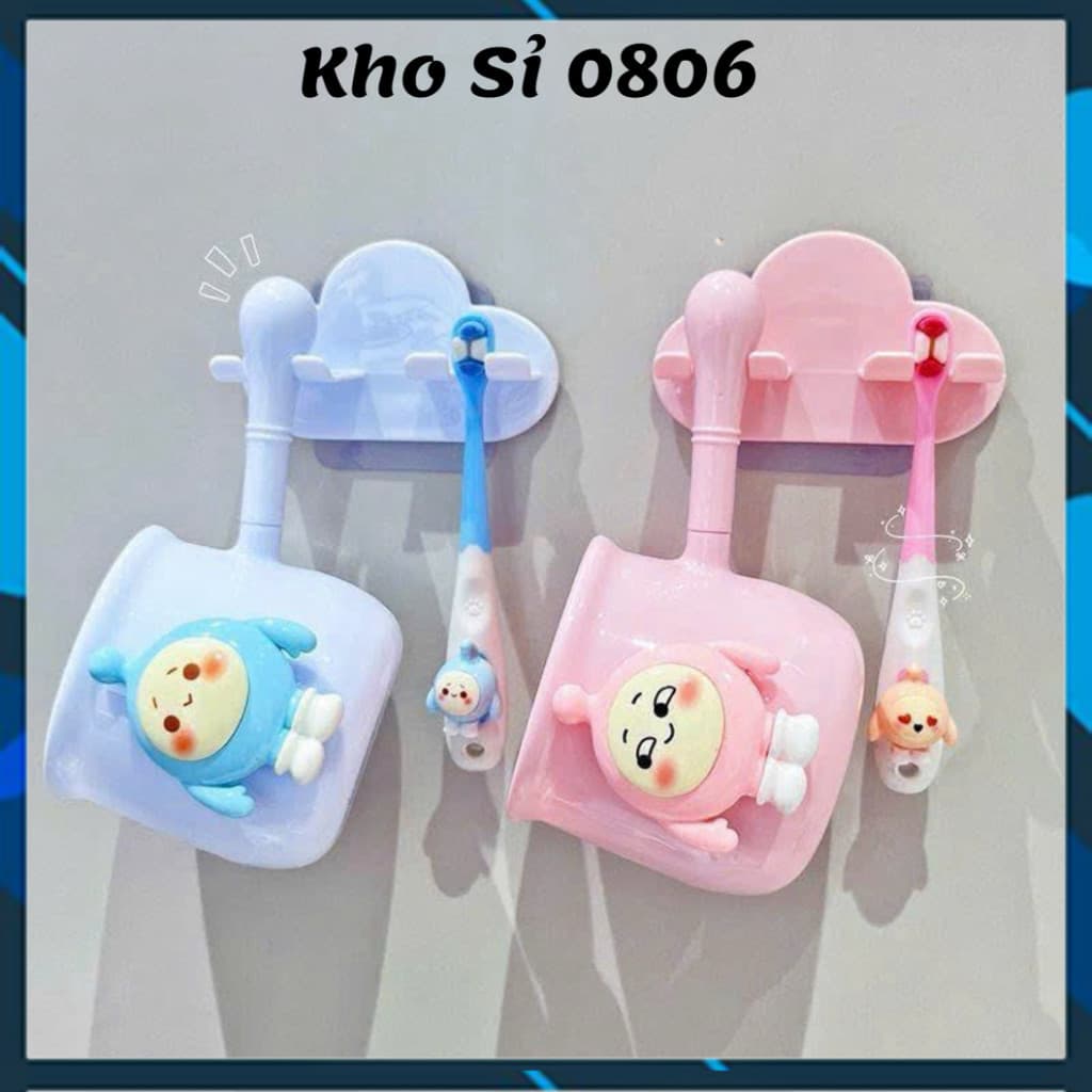 Cốc đánh răng kèm bàn chải các nhân vật hoạt hình , siêu cute,Đáng yêu