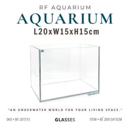 Bể Cá Mini Kích Thước 20x15x15cm Dùng Nuôi Cá Betta Dán Dấu Keo Mài Vi Tính | RF Aquarium 1