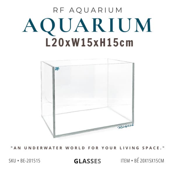 Bể Cá Mini Kích Thước 20x15x15cm Dùng Nuôi Cá Betta Dán Dấu Keo Mài Vi Tính | RF Aquarium