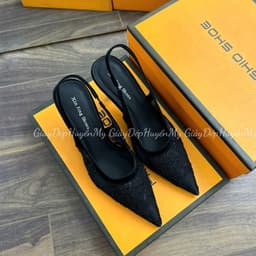 Giày Cao Gót 𝙔𝙐𝙇𝙄𝙉𝘼 7P Ren Lưới Thêu Hoa  Mũi Nhọn Hàng Cao Cấp  C14 3