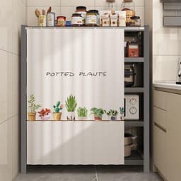 Rèm che kệ nhà bếp - Vải kéo đường ray trượt cho tủ, Không có tấm chắn bụi & tấm che khuyết điểm 3