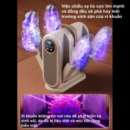 Allieuka-Máy sấy giày khử mùi đa năng Home,4 lá khử trùng bằng tia UV, thiết kế gập gọn tiện lợi 3