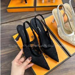 Giày Cao Gót 𝙔𝙐𝙇𝙄𝙉𝘼 7P Ren Lưới Thêu Hoa  Mũi Nhọn Hàng Cao Cấp  C14 5