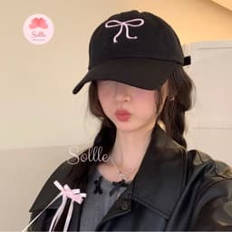 Mũ lưỡi trai unisex nón bóng chày nam nữ thêu nơ phong cách Hàn Quốc Sollle STCB 7