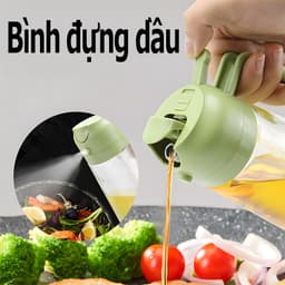 Bình Đựng Dầu Ăn 2in1 Thủy Tinh Cao Cấp - Vừa Rót Vừa Xịt Phun Sương, Đựng Dầu/Mắm/Gia Vị, An Toàn Thực Phẩm 1