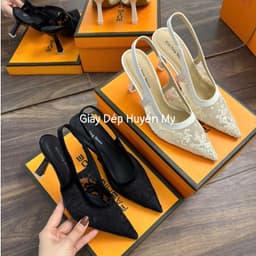 Giày Cao Gót 𝙔𝙐𝙇𝙄𝙉𝘼 7P Ren Lưới Thêu Hoa  Mũi Nhọn Hàng Cao Cấp  C14 2