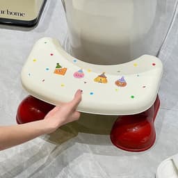 Ghế đẩu phòng tắm DAPHS, Bồn cầu tựa chân hoạt hình chống trượt, Thiết thực chắc chắn Hỗ trợ nhà vệ sinh Bước sử dụng phòng tắm 6