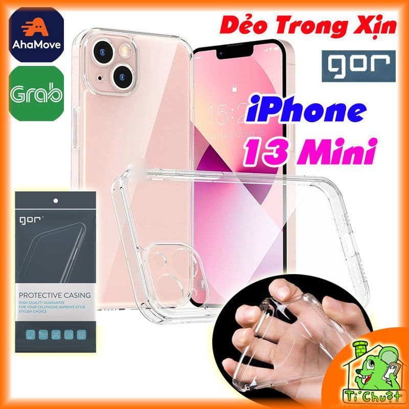 [Chính Hãng GOR] Ốp lưng iPhone 13 Mini 5.4" Silicon Dẻo trong suốt Loại Tốt