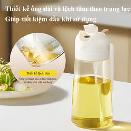 Bình Đựng Dầu Ăn 2in1 Thủy Tinh Cao Cấp - Vừa Rót Vừa Xịt Phun Sương, Đựng Dầu/Mắm/Gia Vị, An Toàn Thực Phẩm 6