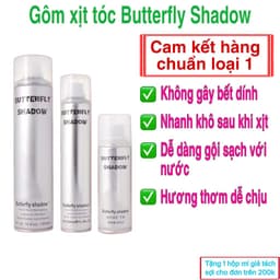 [hàng loại 1] Gôm xịt tóc BUTTERFLY Shadow chính hãng, keo xịt tóc giữ nếp, tạo kiểu nam nữ 1