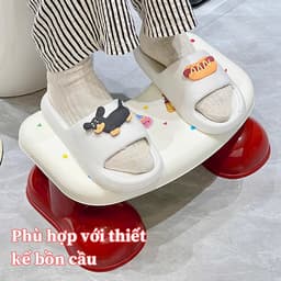 Ghế Kê Chân Toilet Họa Tiết Dễ Thương - Ghế Gác Chân Bồn Cầu Chữ U, Có Đệm Chống Trượt, Tốt Cho Sức Khỏe 1