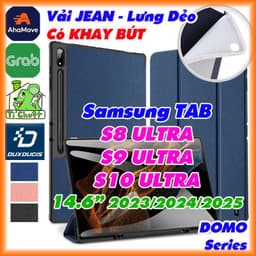 [DUX DUCIS-Có Khay Bút] Bao Da MTB Samsung Tab S10 ULTRA/ S9 ULTRA/ S8 ULTRA 14.6" DOMO Series Lưng Dẻo Vải Jean 1
