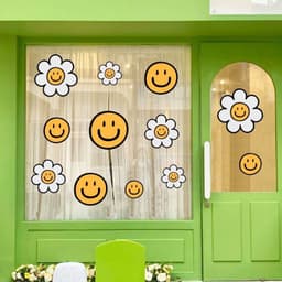Nhãn dán cửa kính hoa Cửa sổ chống nước Clings Thiết kế cầu vồng Đề can cửa sổ 4