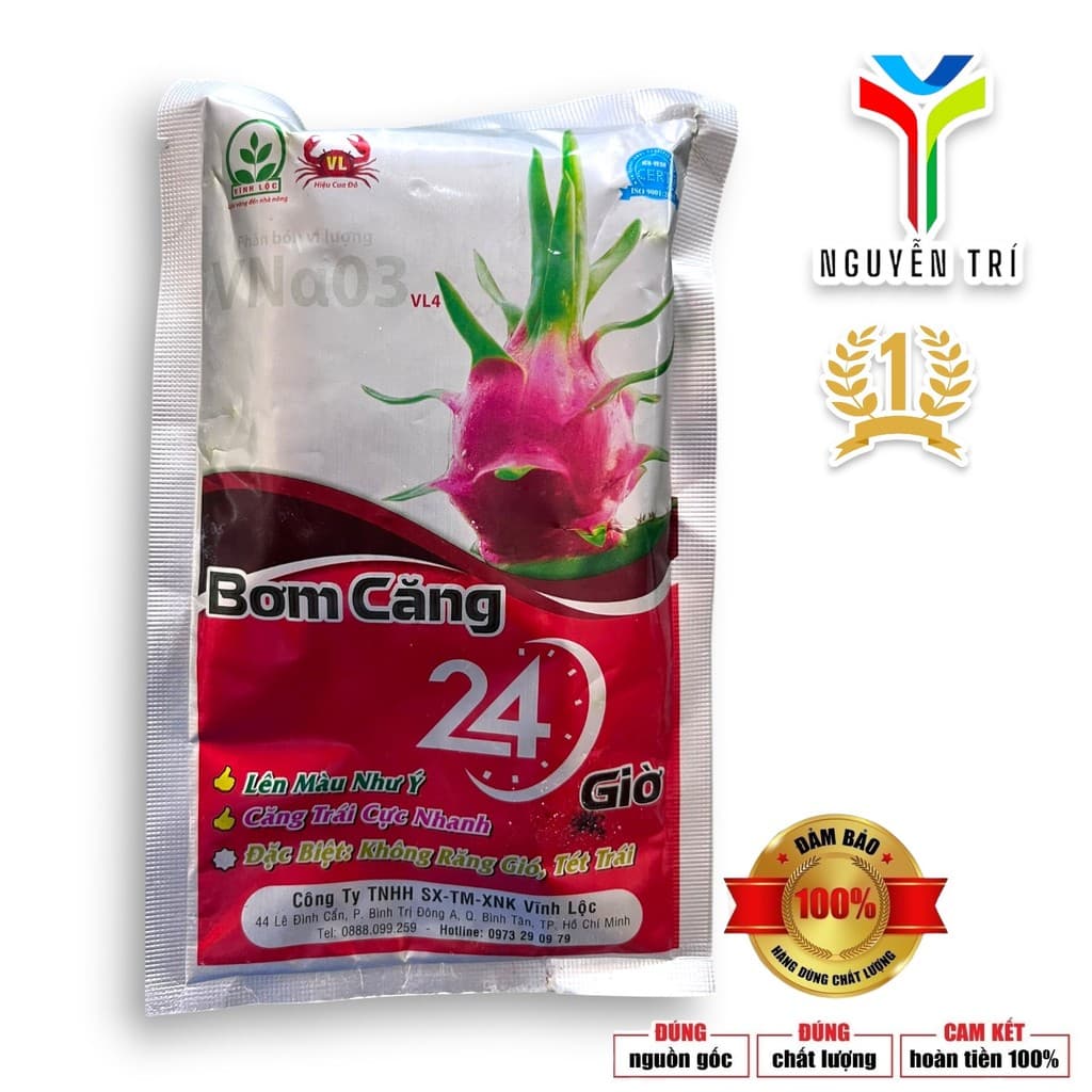 Bom Căng Trái 24 Giờ – Lên Màu Nhanh, Căng Trái, To Trái, Không Rạn Nứt (Gói 200g)