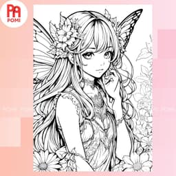 Bộ 25-50 trang tranh tô màu anime bé gái giấy A4 A5 - không trùng mẫu - Tranh tô màu cho người lớn trẻ em - Đồ Chơi POMI 4