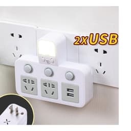 Ổ cắm điện 2500W có đèn ngủ 3 chế độ sáng, 3 ổ cắm và chức năng bật tắt riêng biệt 8