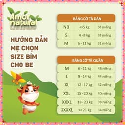 COMBO 2 bịch Tã Bỉm Quần Dán AMOR NATURAL, Mềm Mại, Mỏng Nhẹ đủ size 3