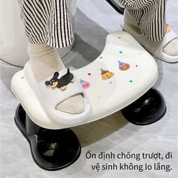 Ghế Kê Chân Toilet Họa Tiết Dễ Thương - Ghế Gác Chân Bồn Cầu Chữ U, Có Đệm Chống Trượt, Tốt Cho Sức Khỏe 4