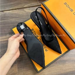 Giày Cao Gót 𝙔𝙐𝙇𝙄𝙉𝘼 7P Ren Lưới Thêu Hoa  Mũi Nhọn Hàng Cao Cấp  C14 7