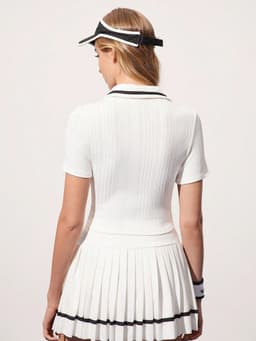 Áo Pickleball Nữ UYNSPORTY Polo Tay Ngắn Croptop Slim Fit Co Giãn Vừa Vải Dệt Kim, Áo Thể Thao Nữ 3