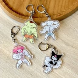 Móc Khoá Chaien Kitty Shizuka Cơ Bắp Cute Đôi Sanrito anime  MK_ĐH 2