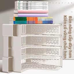 Khay Đựng Tài Liệu Chia Ngăn Để Bàn Livanno - Kệ Đựng Tài Liệu Văn Phòng A4 4 Ngăn Lưu Trữ Sách Vở Văn Phòng Phẩm 5