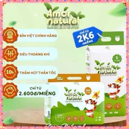 COMBO 2 bịch Tã Bỉm Quần Dán AMOR NATURAL, Mềm Mại, Mỏng Nhẹ đủ size 6