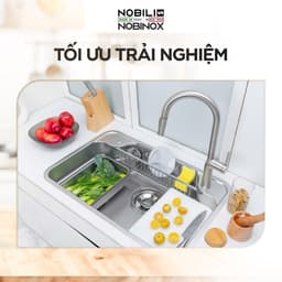 Chậu rửa 1 hố cao cấp NOBINOX ARVO B085 | Kích thước 85 X 50 CM | Hàng chính hãng 3