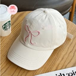 Mũ lưỡi trai unisex nón bóng chày nam nữ thêu nơ phong cách Hàn Quốc Sollle STCB 8