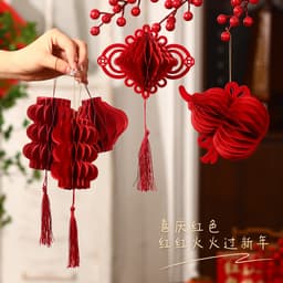 2026 3D Trung Quốc Tổ Ong Giấy Trang Trí Năm Mới Treo Lễ Hội Mùa Xuân Tiếp Liệu Đồ Trang Trí 4