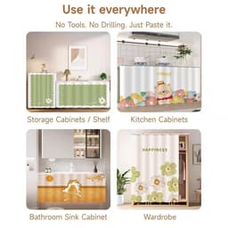 Rèm che kệ nhà bếp - Vải kéo đường ray trượt cho tủ, Không có tấm chắn bụi & tấm che khuyết điểm 7