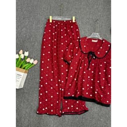 Đồ bộ pijama LIMO chất Đũi cotton Hàn bigsize đồ ngủ mặc nhà cột nơ xinh mềm mịn mát MS483 Top Women 6