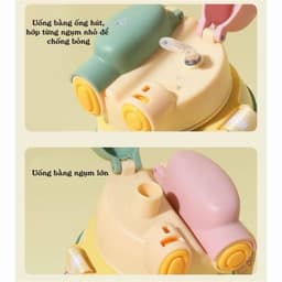 Bình nước giữ nhiệt COSTA dung tích 850ml cốc giữ nhiệt đôi hình gấu dễ thương tặng kèm hộp MQ 9