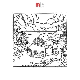 Set 50 Tranh Tô Màu Capybara & Những Người Bạn Động Vật - Giấy Dày In Rõ Nét - Đồ Chơi POMI 4