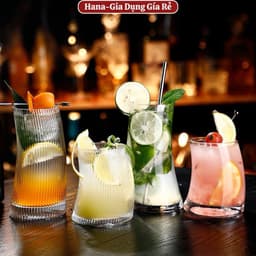 Hộp 6 Ly Thuỷ Tinh Uống Sinh Tố Trà Chanh 250- 460ML Có Thể Xếp Chồng 1