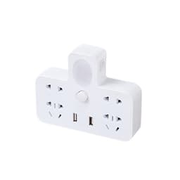 Ổ cắm điện 2500W có đèn ngủ 3 chế độ sáng, 3 ổ cắm và chức năng bật tắt riêng biệt 2