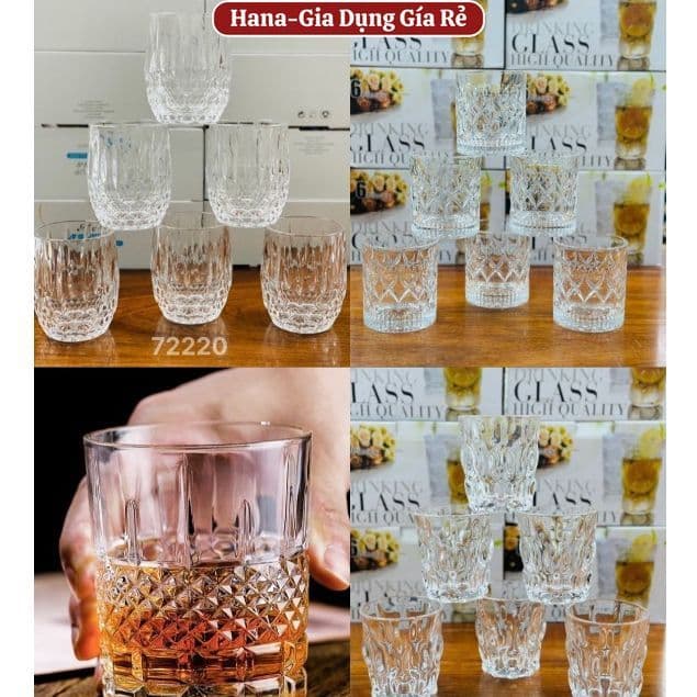 Ly Thủy Tinh Uống Cafe Whisky, Cốc Thủy Tinh Uống Cafe Ruou Đẹp, Ly Rock Sang Trọng Phong Cách Châu Âu