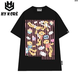 Áo Thun HY KORÉ Teddy Bear Candy 2034 Vải Cotton 100% Phom Rộng Oversize Unisex 1